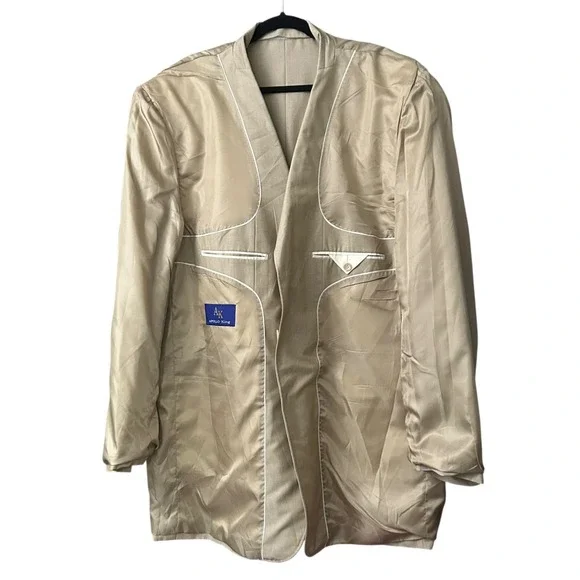 Apollo King Super 150's Hand Stitching Suit Jacket Mens Sz 52L Beige Blazer NWT